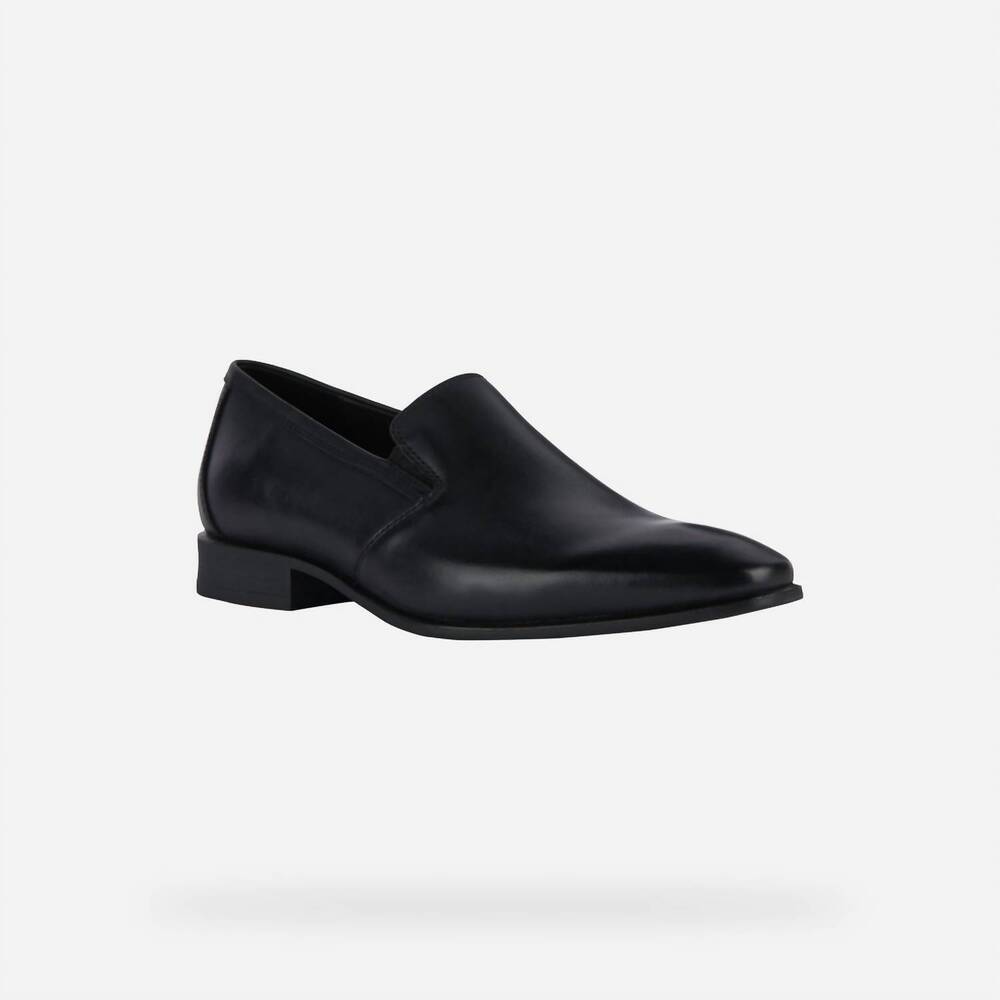 NEW GEOX men's high life lace up leather shoes in black